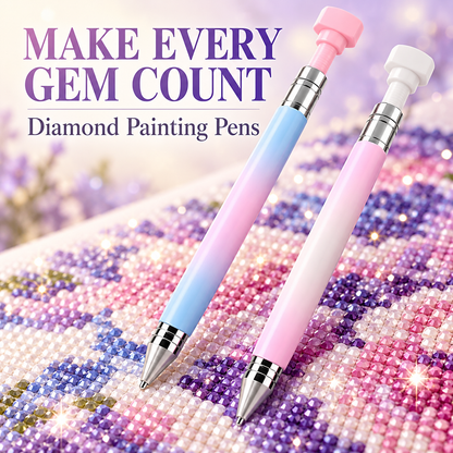 Refillable Wax Pen + Wax Refills, Rotating Drill Pen for Rhinestone Picker Tools, Nail Art & Diamond Art Accessories, Quick Pick Up Gems Jewels