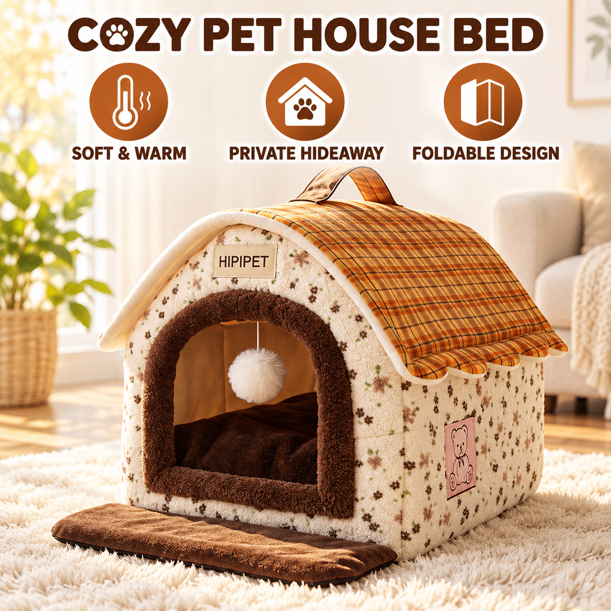 Warm Soft Pet Cave House