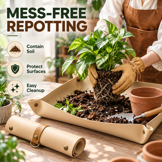 Plant Repotting Mat – Waterproof Soil Catching Tray for Indoor Gardening & Mess-Free Potting