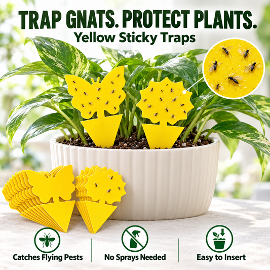 🔥 40% OFF |  Keep Pesky Gnats Away! Indoor Plant Sticky Traps