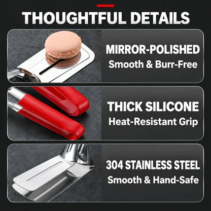 🍳 Upgrade Your Cooking! 2-in-1 Stainless Steel Meat Flipper & Spatula Tongs | Easy Grip, Lift & Serve