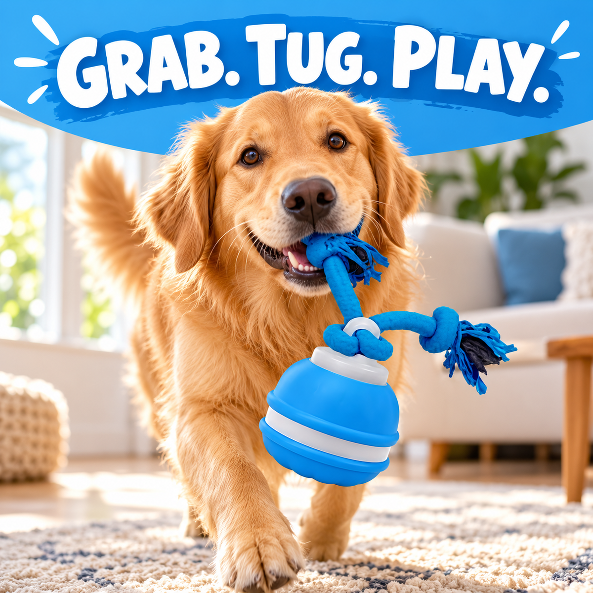 Interactive Dog Toy, [Newly Upgraded] Motion Activated Rolling Squeaky Ball for Medium/Large Dogs, Automatic Moving Dogs Ball for Boredom, USB Rechargeable