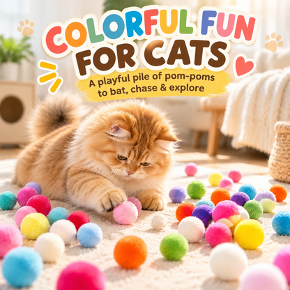 🔥 Playtime Just Got Cuter! 🐱 Cat Ball Launcher – Battery-Free, Easy-Launch Fun with Soft Pom-Poms for Indoor Play 🐾