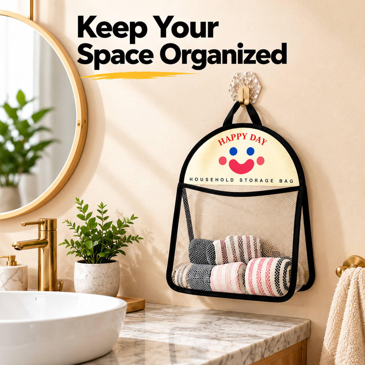 💎 Stylish Storage Made Simple — Easy Wall Mounting for Everyday Essentials