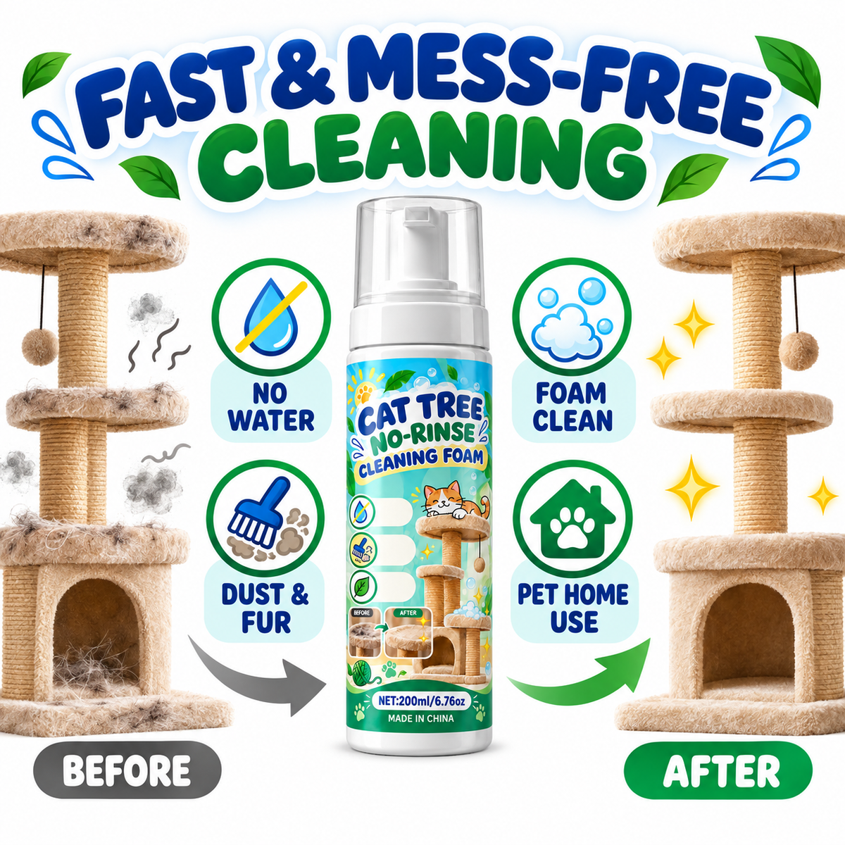 No-Rinse Cat Tree Cleaner
