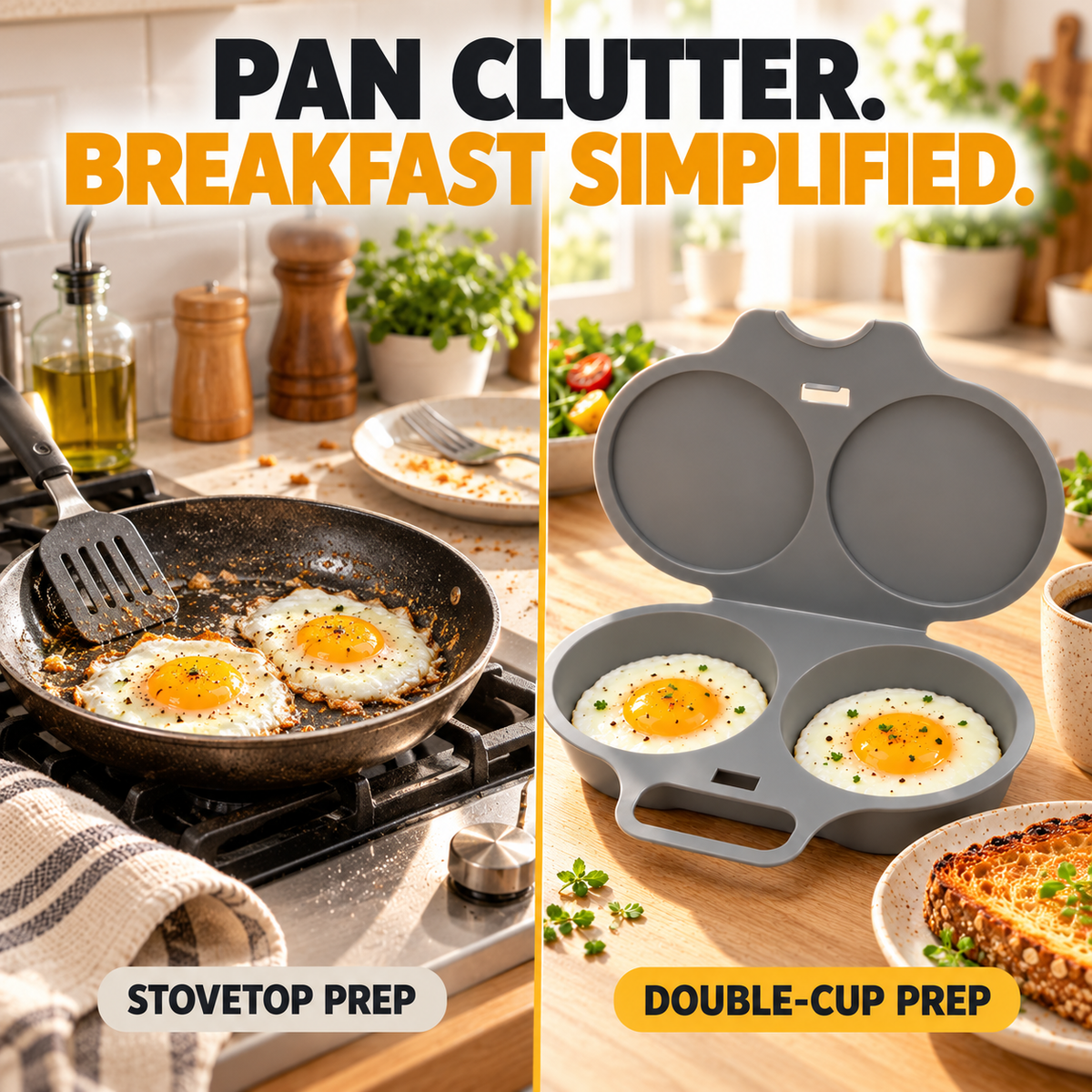 🍳 2-Cup Microwave Egg Cooker 🥚 Quick & Easy Two-Egg Breakfast Maker
