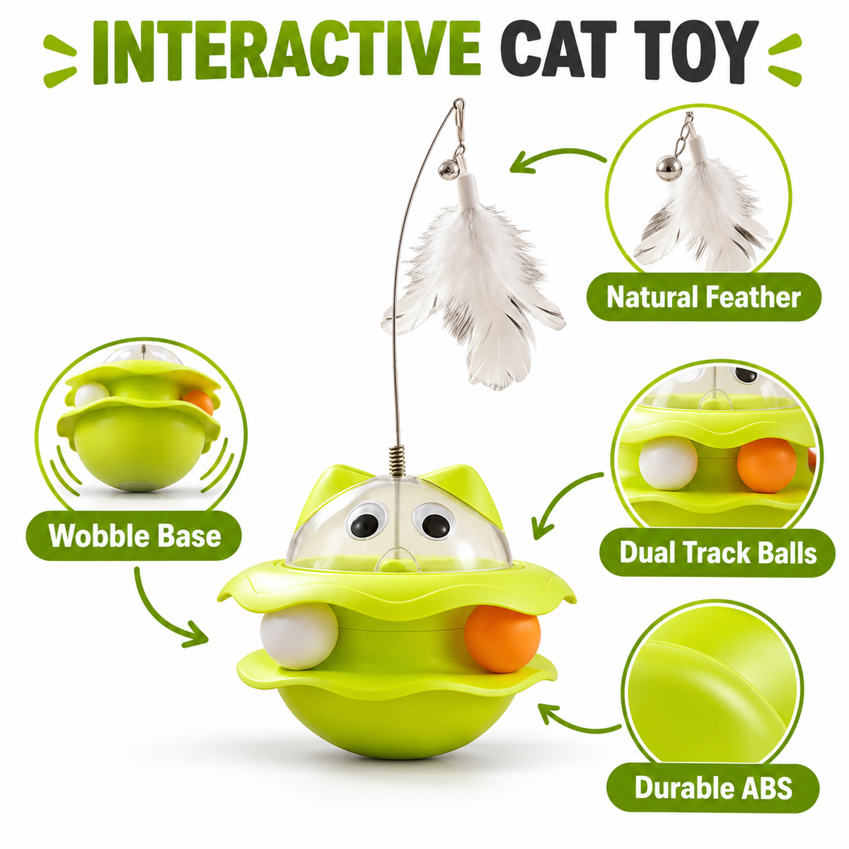 Self-Balancing Wobble Cat Toy