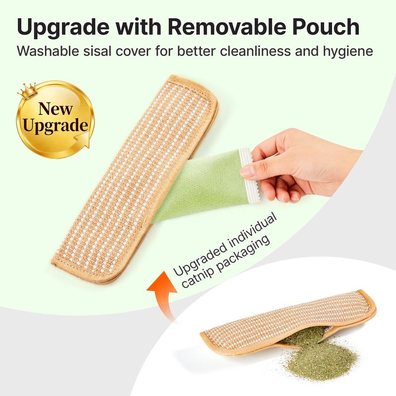 Interactive Catnip Chew Toy with [6000mg A+ Organic Catnip], Soft Sisal Material Scratching and Kicker Cat Toys for Indoor Kittens, Drives Bored Cats Crazy with Fun