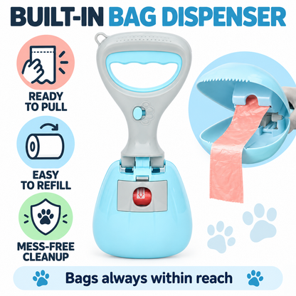 Portable Dog Poop Scooper with Bag Dispenser