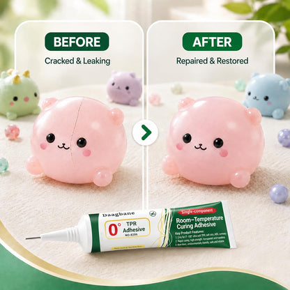 20ml TPR Repair Glue, Syringe Tube Design, Clear Flexible Non-Hardening Low Odor Adhesive, Fast Curing Waterproof Soft Sealant, For Repairing Cracked 0°TPR Soft Rubber Toys & Stress Ball Plugs, Keep Out of Reach of Children