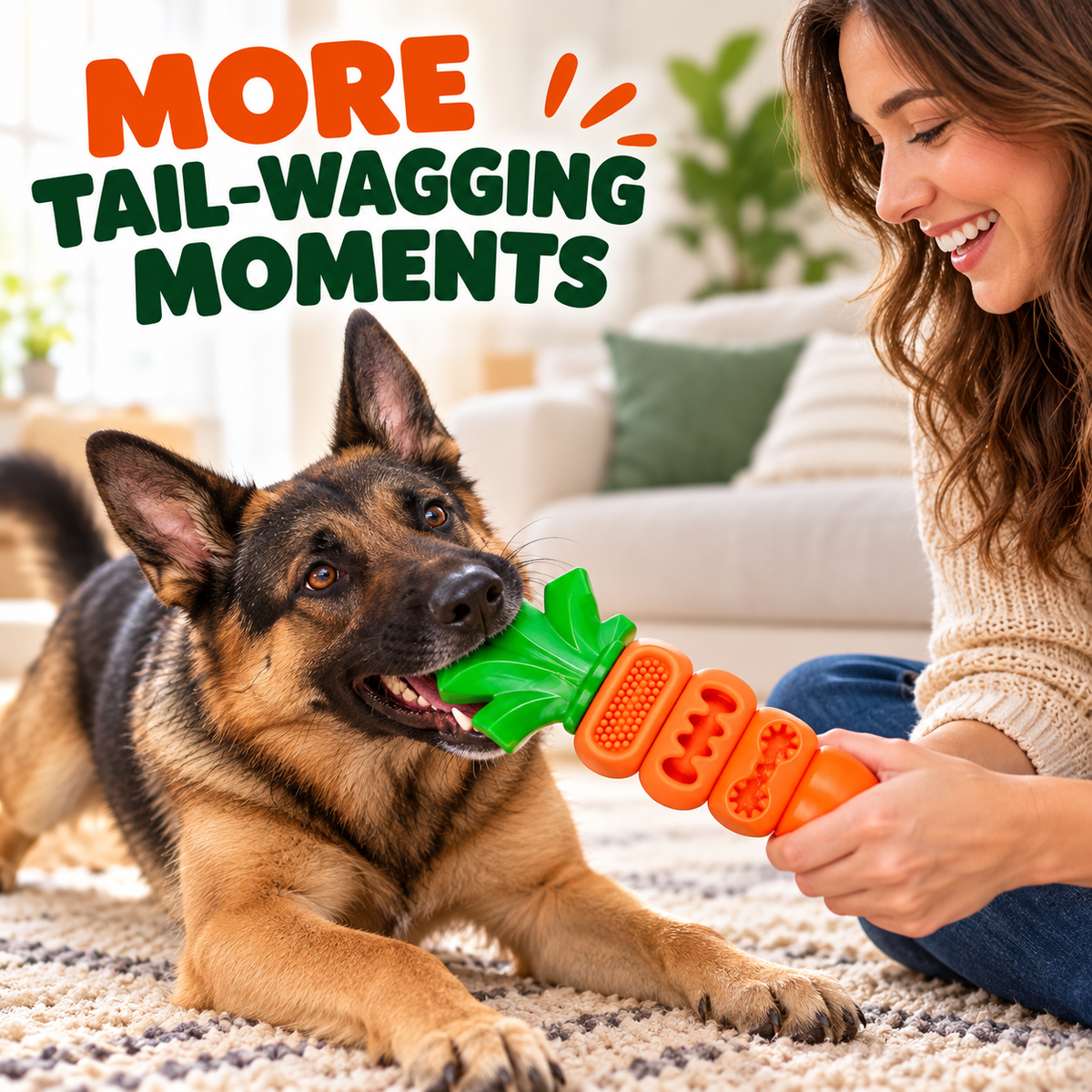 🥕 Carrot Dog Chew Toy – Fill It with Treats & Let the Fun Begin! 🐾