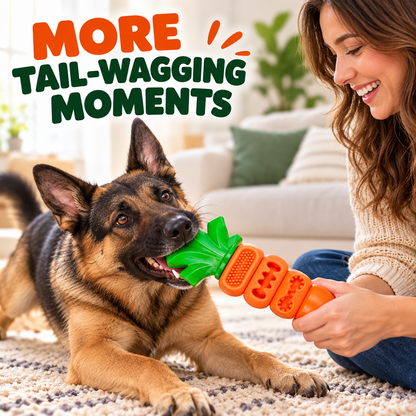 🥕 Carrot Dog Chew Toy – Fill It with Treats & Let the Fun Begin! 🐾