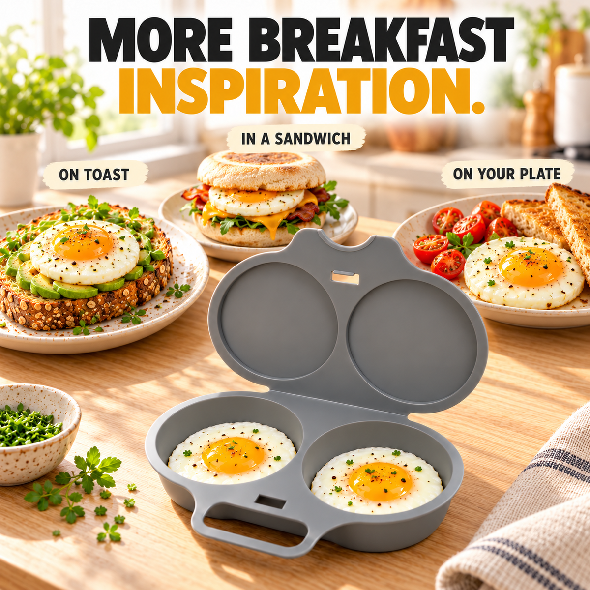 🍳 2-Cup Microwave Egg Cooker 🥚 Quick & Easy Two-Egg Breakfast Maker