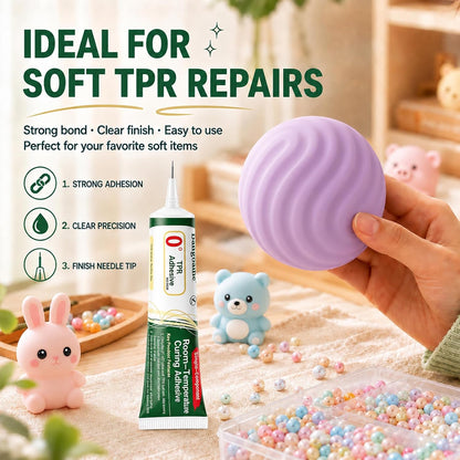 20ml TPR Repair Glue, Syringe Tube Design, Clear Flexible Non-Hardening Low Odor Adhesive, Fast Curing Waterproof Soft Sealant, For Repairing Cracked 0°TPR Soft Rubber Toys & Stress Ball Plugs, Keep Out of Reach of Children