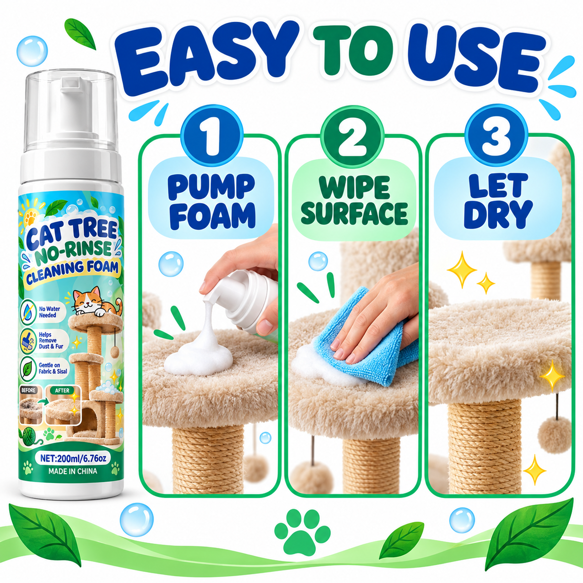 No-Rinse Cat Tree Cleaner