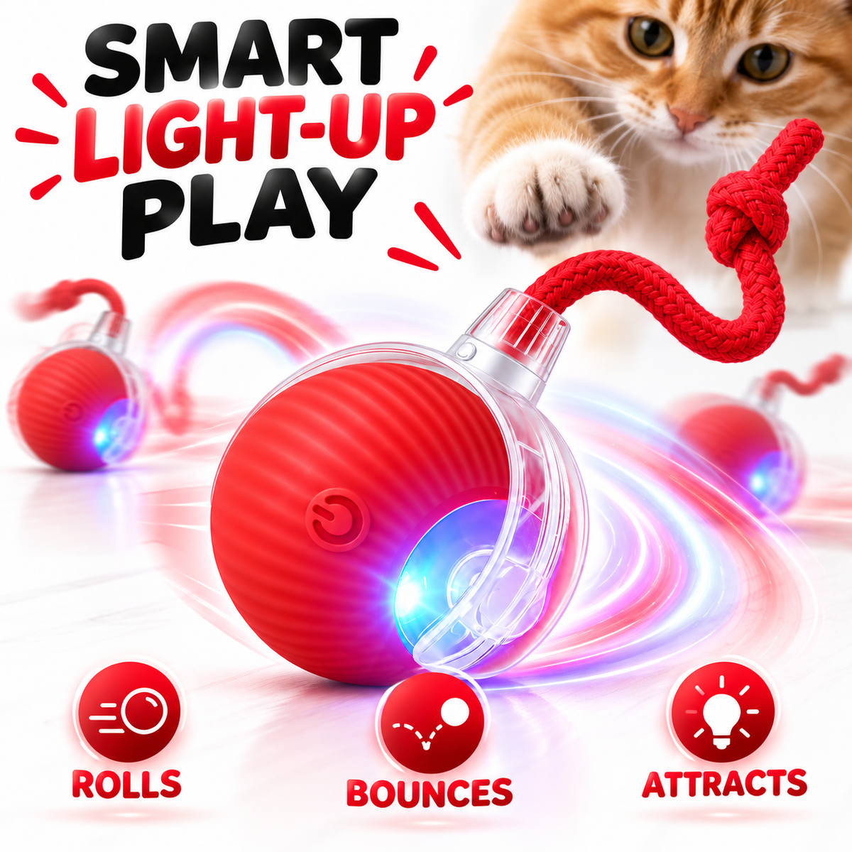 Smart LED Interactive Pet Ball