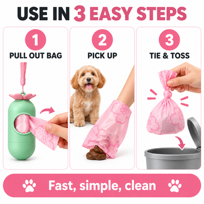 Portable Dog Poop Bag Holder with Wrist Strap