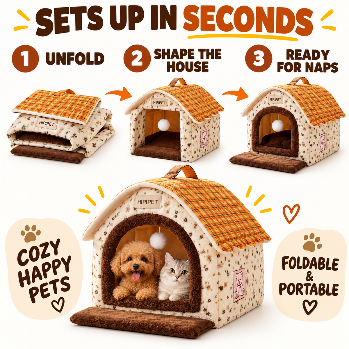 Warm Soft Pet Cave House