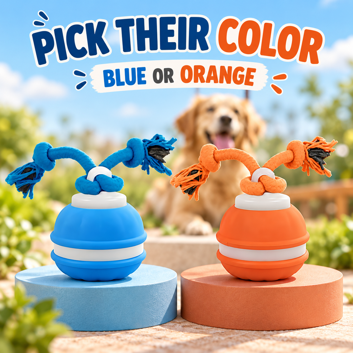 Interactive Dog Toy, [Newly Upgraded] Motion Activated Rolling Squeaky Ball for Medium/Large Dogs, Automatic Moving Dogs Ball for Boredom, USB Rechargeable