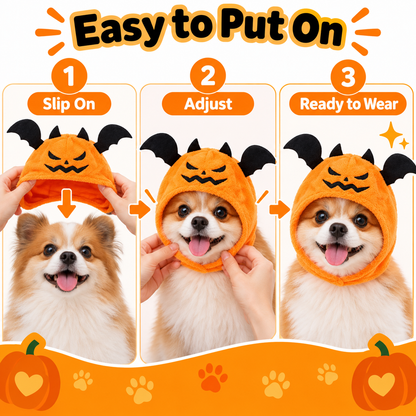 Halloween Pumpkin Pet Hood for Dogs & Cats
