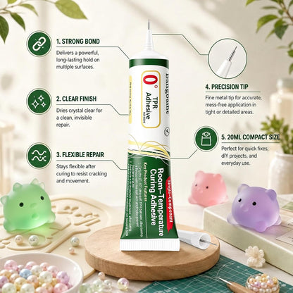 20ml TPR Repair Glue, Syringe Tube Design, Clear Flexible Non-Hardening Low Odor Adhesive, Fast Curing Waterproof Soft Sealant, For Repairing Cracked 0°TPR Soft Rubber Toys & Stress Ball Plugs, Keep Out of Reach of Children