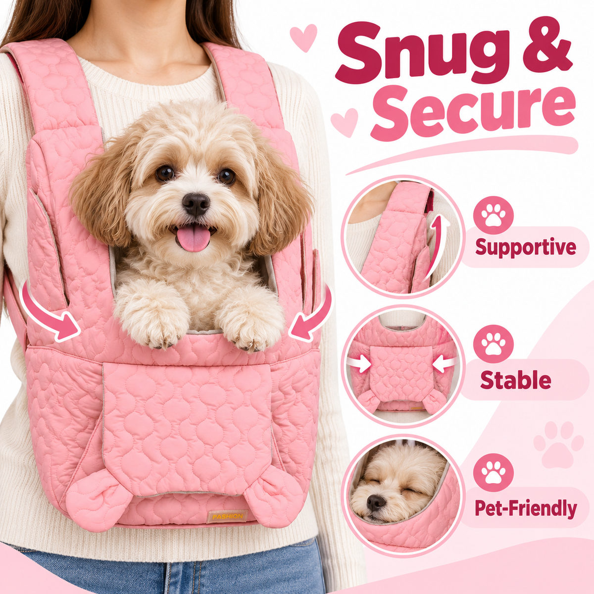 Soft Quilted Cat Carrier Backpack