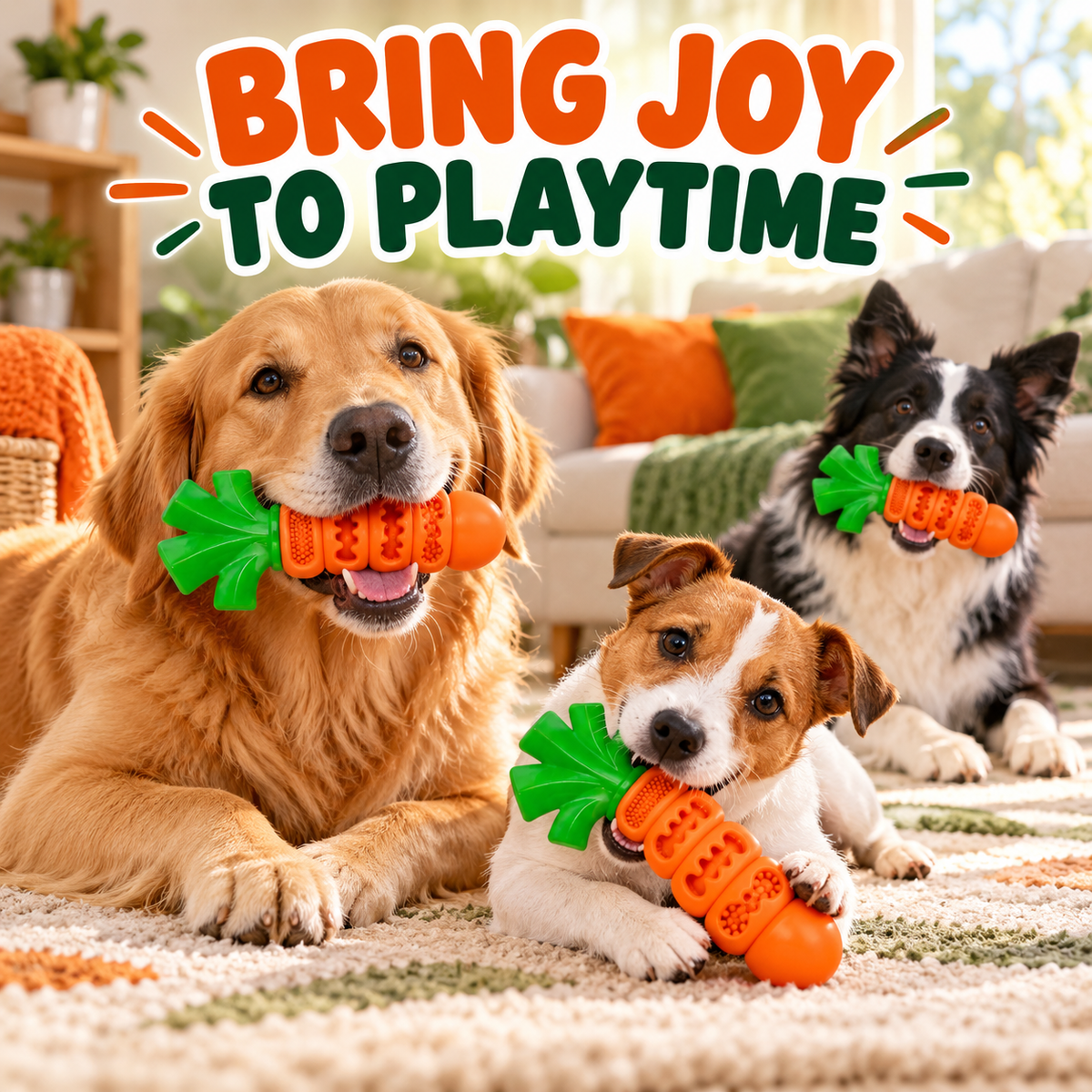 🥕 Carrot Dog Chew Toy – Fill It with Treats & Let the Fun Begin! 🐾