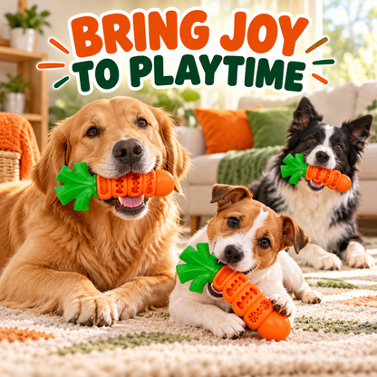 🥕 Carrot Dog Chew Toy – Fill It with Treats & Let the Fun Begin! 🐾