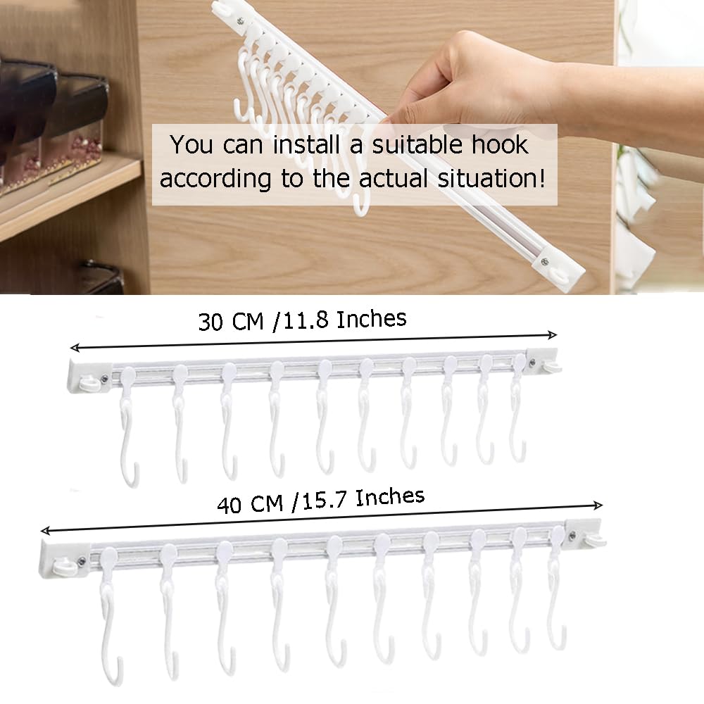 Sliding Cabinet Door Hook Organizer – 10 Movable Hooks