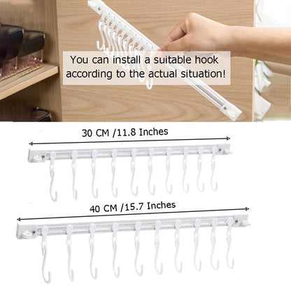Sliding Cabinet Door Hook Organizer – 10 Movable Hooks