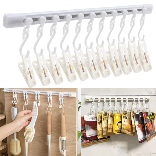 Sliding Cabinet Door Hook Organizer – 10 Movable Hooks