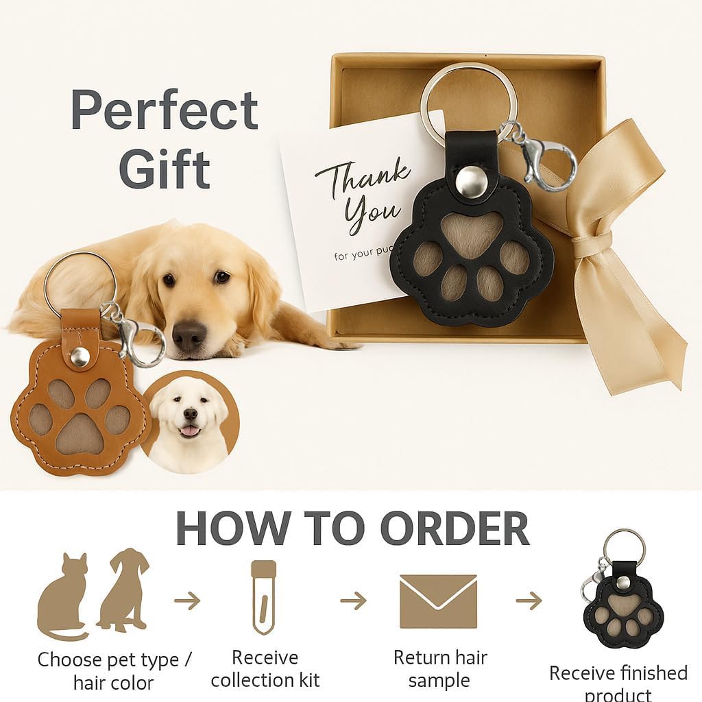 pet hair keepsake keychain cat paw memorial keychain pet fur storage keychain pet memorial key ring