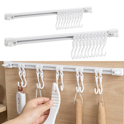 Sliding Cabinet Door Hook Organizer – 10 Movable Hooks