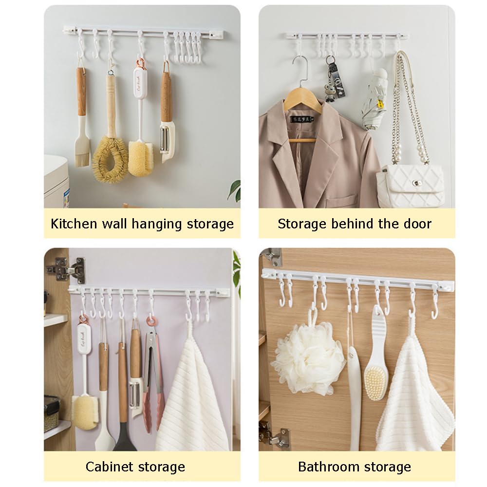 Sliding Cabinet Door Hook Organizer – 10 Movable Hooks