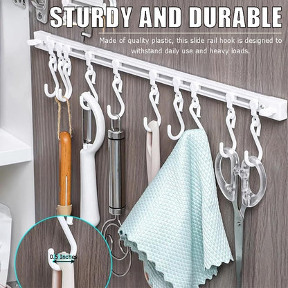 Sliding Cabinet Door Hook Organizer – 10 Movable Hooks