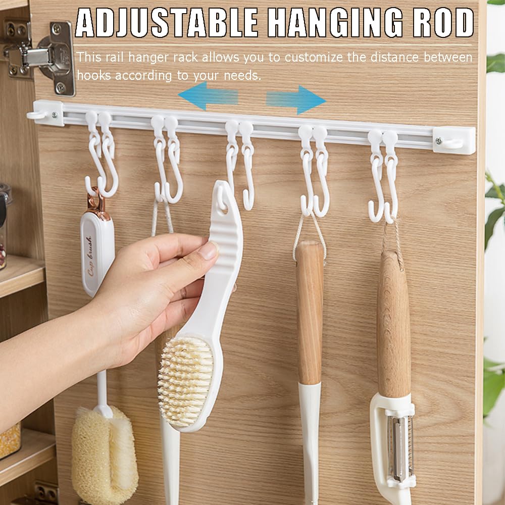 Sliding Cabinet Door Hook Organizer – 10 Movable Hooks