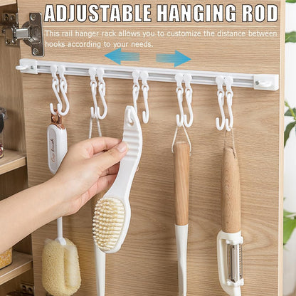 Sliding Cabinet Door Hook Organizer – 10 Movable Hooks