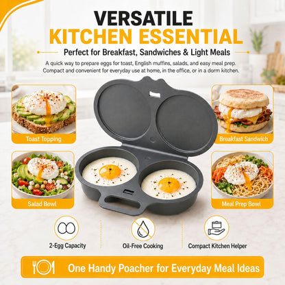 🔥 Hot Selling! 🥚 2-Cup Microwave Egg Cooker – Quick Prep, Non-Stick & Easy to Clean | BPA-Free & Dishwasher Safe