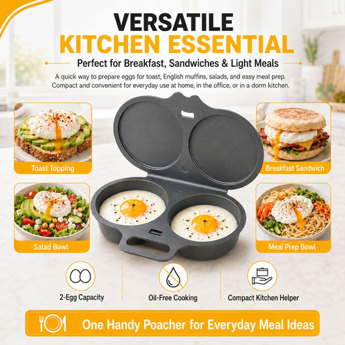 🍳 2-Cup Microwave Egg Cooker 🥚 Quick & Easy Two-Egg Breakfast Maker