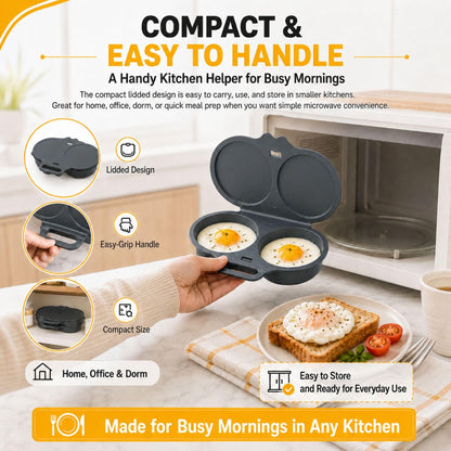 🔥 Hot Selling! 🥚 2-Cup Microwave Egg Cooker – Quick Prep, Non-Stick & Easy to Clean | BPA-Free & Dishwasher Safe