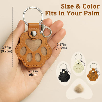 pet hair keepsake keychain cat paw memorial keychain pet fur storage keychain pet memorial key ring
