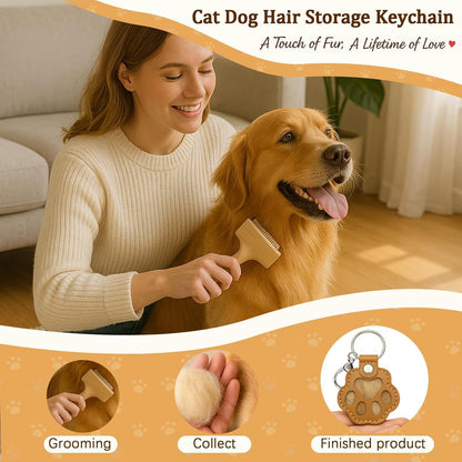 pet hair keepsake keychain cat paw memorial keychain pet fur storage keychain pet memorial key ring