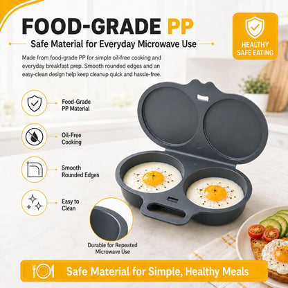 🔥 Hot Selling! 🥚 2-Cup Microwave Egg Cooker – Quick Prep, Non-Stick & Easy to Clean | BPA-Free & Dishwasher Safe