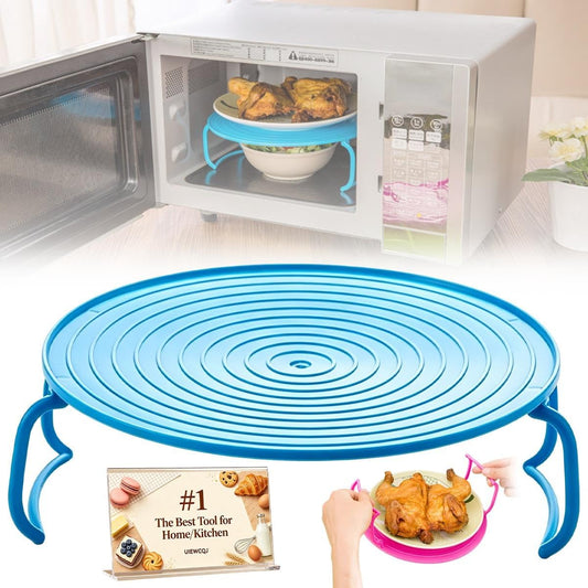 🍽️ 2-Tier Microwave Rack – 3-in-1 Multipurpose Plate Stacker | Save Space, Heat More, Stay Organized! ✨