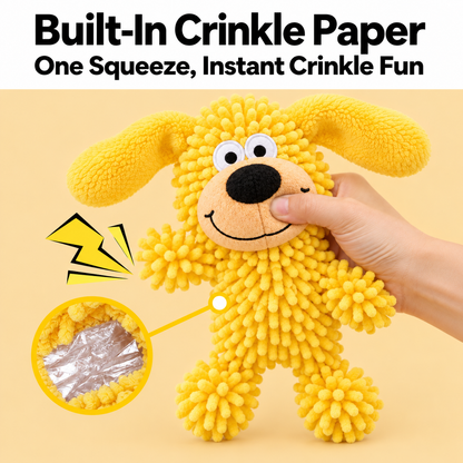 🐶 Your Pup’s New Bestie – Squeaky & Crinkle Plush Toy 🐾