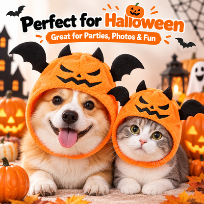 Halloween Pumpkin Pet Hood for Dogs & Cats