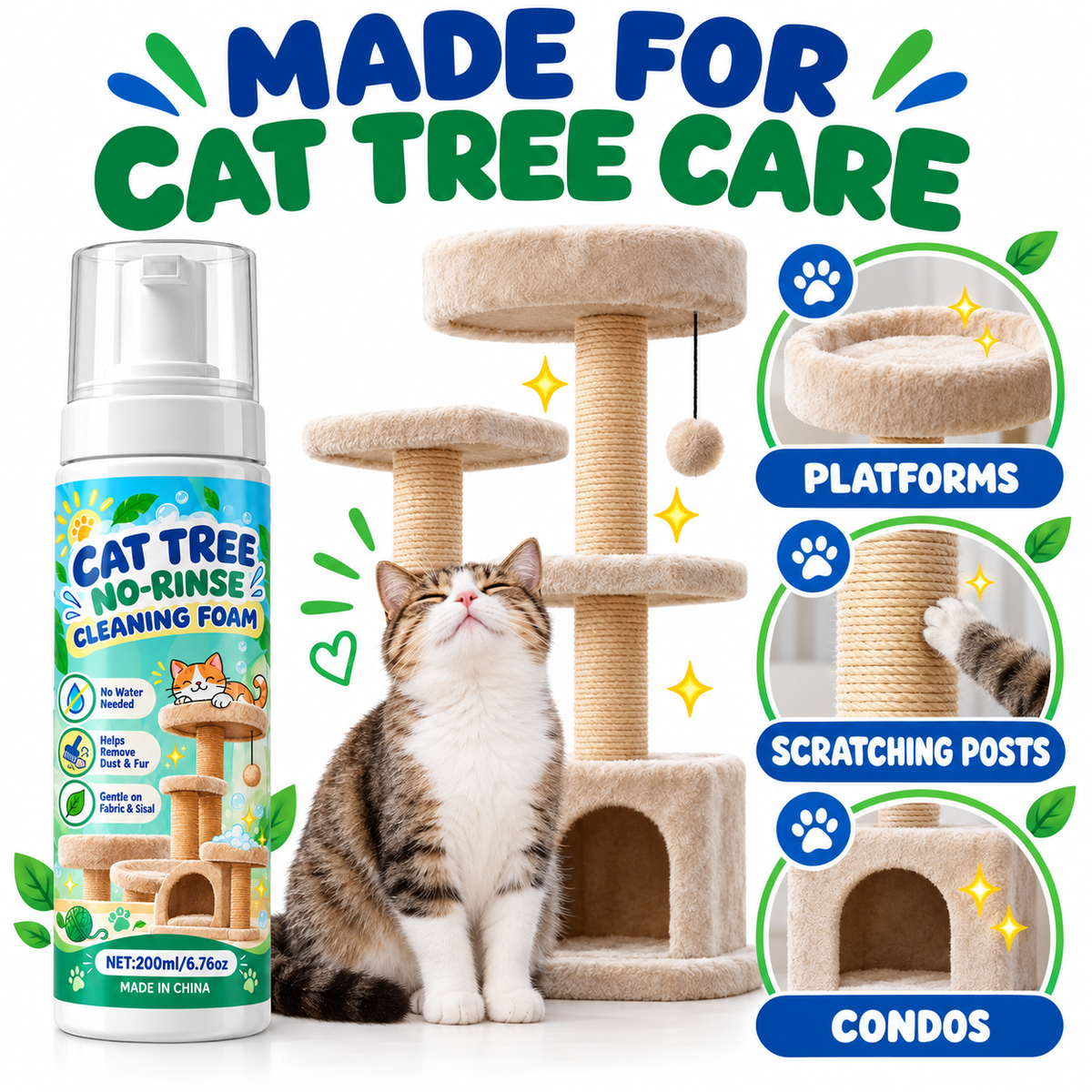 No-Rinse Cat Tree Cleaner