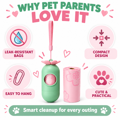 Portable Dog Poop Bag Holder with Wrist Strap