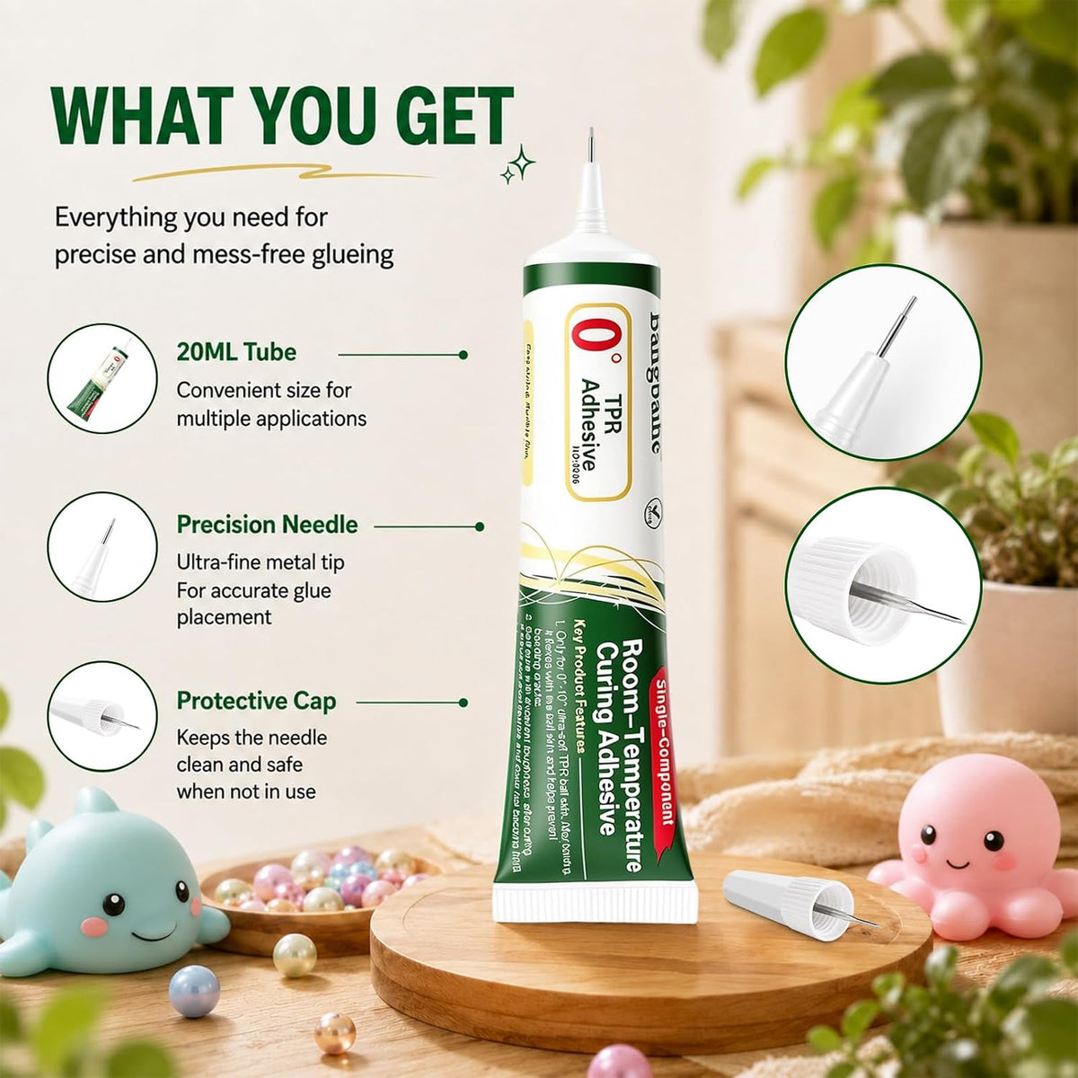 20ml TPR Repair Glue, Syringe Tube Design, Clear Flexible Non-Hardening Low Odor Adhesive, Fast Curing Waterproof Soft Sealant, For Repairing Cracked 0°TPR Soft Rubber Toys & Stress Ball Plugs, Keep Out of Reach of Children