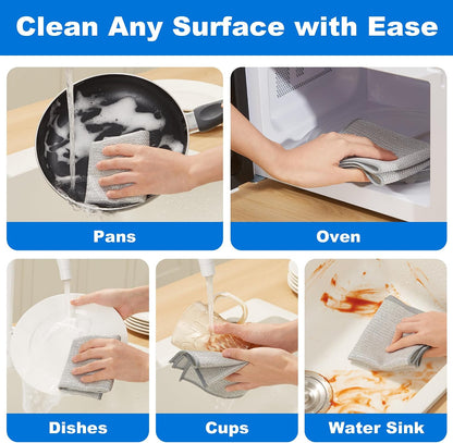 Heavy-duty metallic dishcloth – a scouring cloth for kitchen dishes and stovetops, designed to replace steel wool scrubbers.